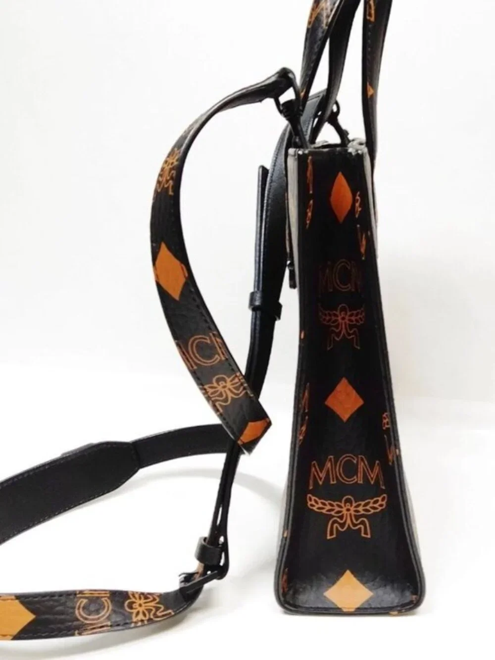 Authentic MCM Mini Shopper Tote Crossbody Bag